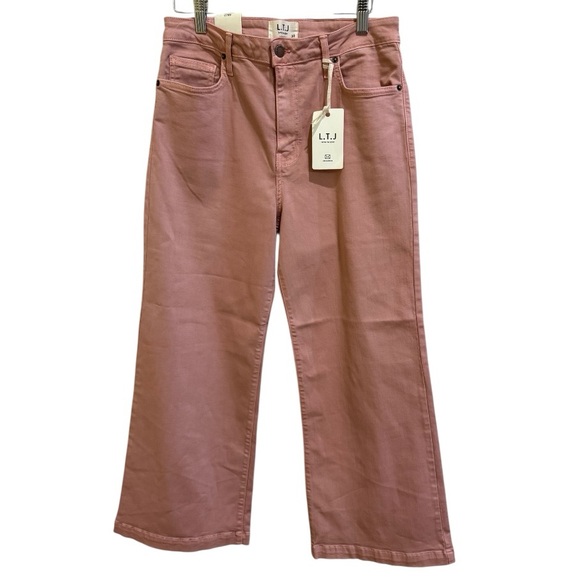 Letter to Juliette Wide Leg stretchy denim in Fondant Pink size 30 - Picture 3 of 11